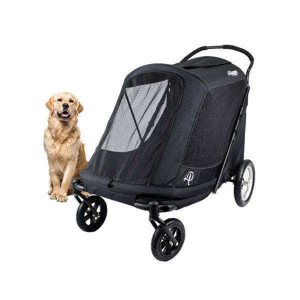 Apollo Elite Pet Stroller: Low to Ground with Ramp, Folds Compact, For Large & Multiple Dogs, up to 133 pounds