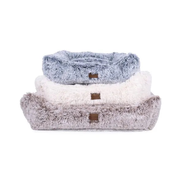 Teddy Bear Vegan Faux Fur Kuddler Dog Bed
